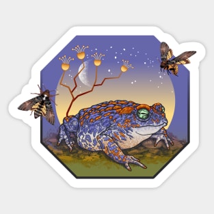 Very Peri Toad with Death's-head Moths Sticker